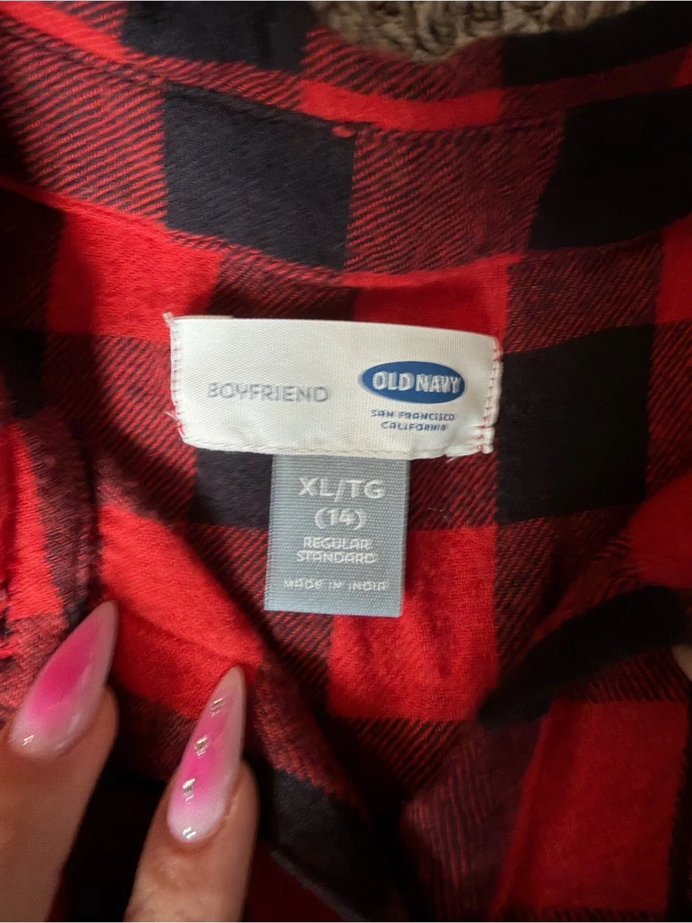 Old Navy Red & Black Plaid Button-Down Shirt - Kids